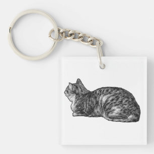 Pocket Tabby, Tucked Paws Key Ring