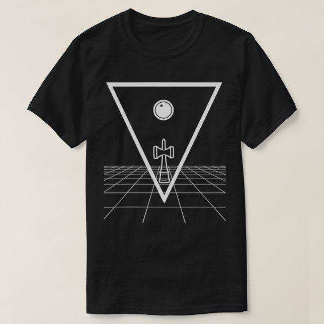 Pocket Triangle Kendama on the grid Tricks Skill T T-Shirt (Design Front)