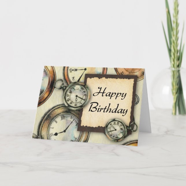 Pocket Watch Birthday Card (Front)