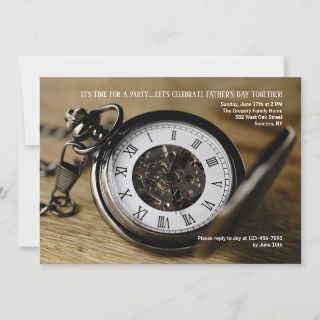 Pocket Watch Invitation (Front)