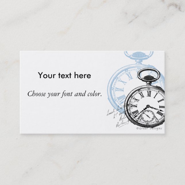 Pocket Watch Timepiece Business Cards (Front)