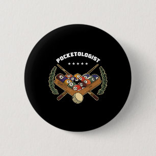 Pocketologist Billiard Player Snooker Pool 8 Ll Bi 6 Cm Round Badge