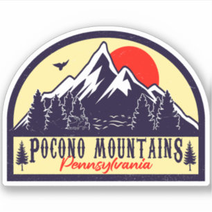 Pocono Mountains PA Retro Sunset Souvenirs