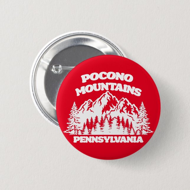 Pocono Mountains Pennsylvania 6 Cm Round Badge (Front & Back)