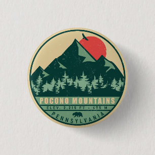 Pocono Mountains Pennsylvania Hiking Sunset 3 Cm Round Badge