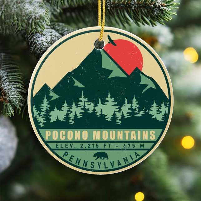 Pocono Mountains Pennsylvania Hiking Sunset Ceramic Ornament (Creator Uploaded)