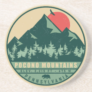 Pocono Mountains Pennsylvania Hiking Sunset Coaster