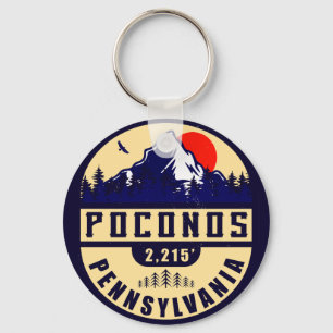 Pocono Mountains Pennsylvania - Retro Souvenirs Key Ring