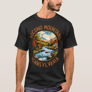 Pocono Mountains Pennsylvania Sunset Retro T-Shirt