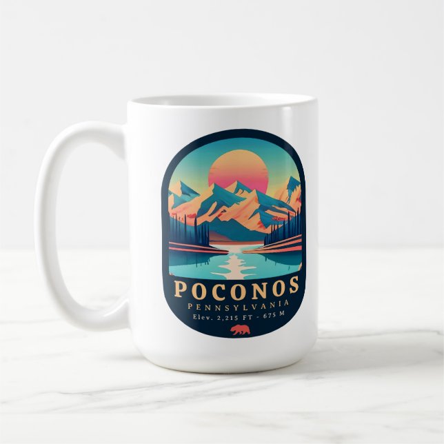 Pocono Mountains Pennsylvania Vintage Souvenirs Coffee Mug (Left)