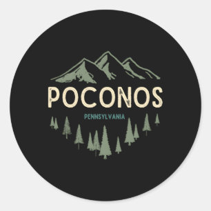 Pocono Mountains Poconos Pennsylvania Classic Round Sticker