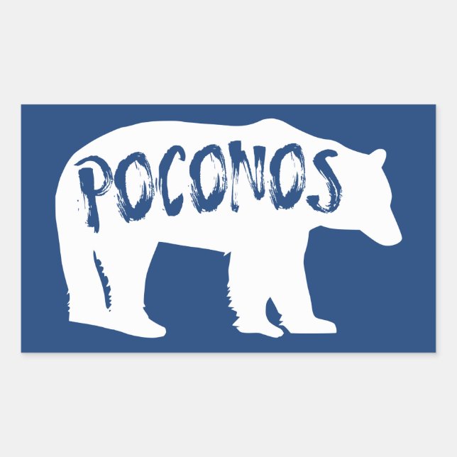Poconos Bear Rectangular Sticker (Front)