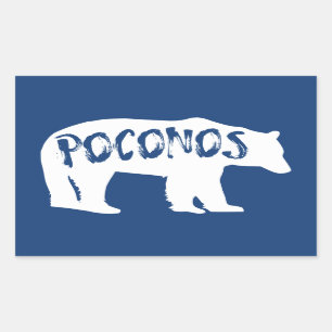 Poconos Bear Rectangular Sticker
