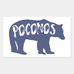 Poconos Bear Rectangular Sticker