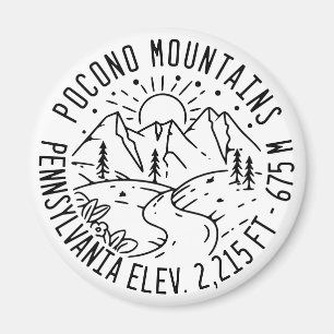 Poconos Mountains Pennsylvania Hiking Sunset Magne Magnet