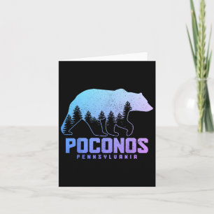 Poconos Pennsylvania Bear Hiking Vintage Pocono Mo Card