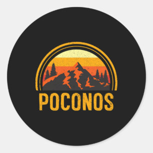 Poconos Pennsylvania Pa Mountains Hiking Souvenir Classic Round Sticker