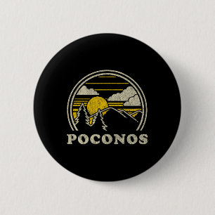 Poconos Pennsylvania Pa T Shirt Vintage Hiking Mou 6 Cm Round Badge