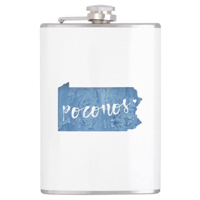 Poconos, Pennsylvania Wood Grain Hip Flask (Front)