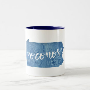 Poconos, Pennsylvania Wood Grain Two-Tone Coffee Mug