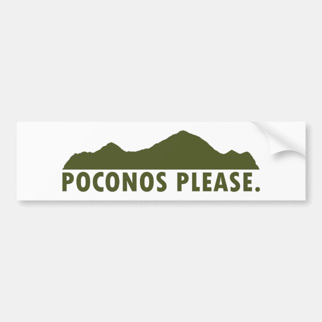 Poconos Please Bumper Sticker (Front)