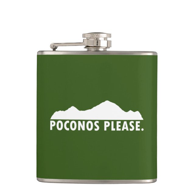 Poconos Please Hip Flask (Front)