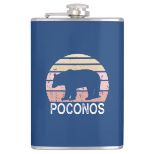 Poconos Retro Bear Hip Flask