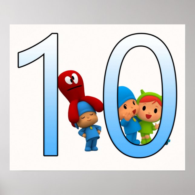 Pocoyo funny kids birthday 10th boy and girlcostum poster (Front)