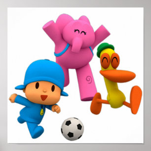 pocoyo playing football  poster