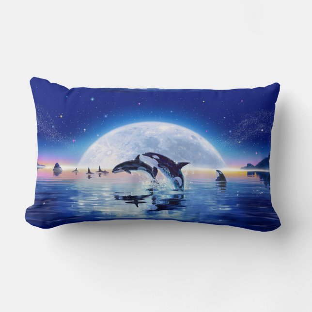 Pod of Orcas Lumbar Cushion (Front)