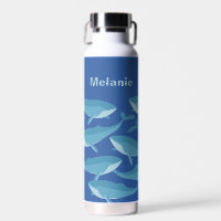 Pod of Whales Swimming Dark Blue Personalised