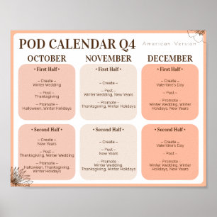 POD Promotional Calendar 4th Quarter Poster