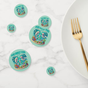 "Pod Sweet Pod" Whale Family Confetti