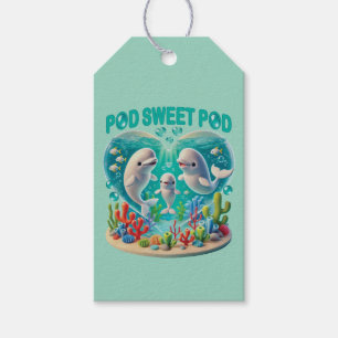 "Pod Sweet Pod" Whale Family Gift Tags