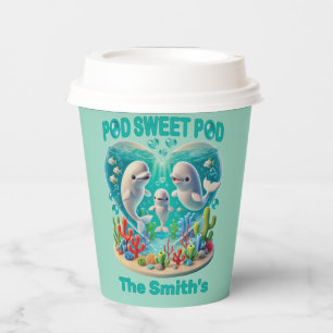 "Pod Sweet Pod" Whale Family Paper Cups