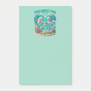 "Pod Sweet Pod" Whale Family Post-it Notes