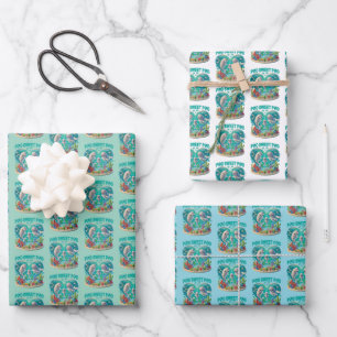 "Pod Sweet Pod" Whale Family Wrapping Paper Sheet