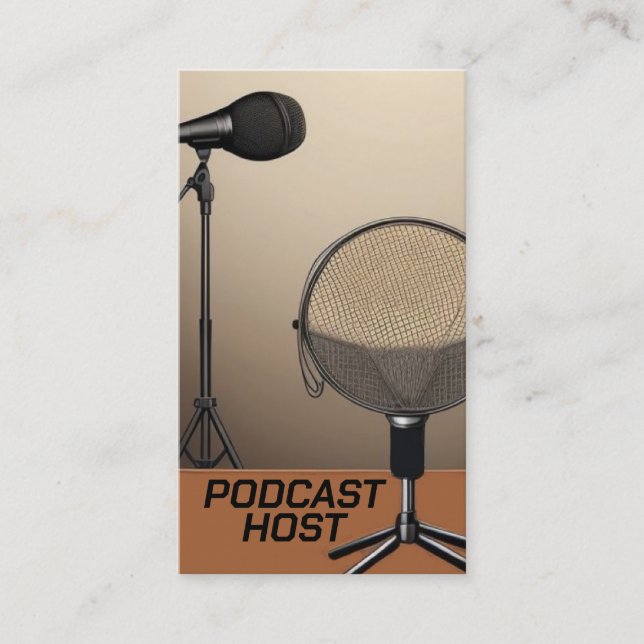 Podcast Host Microphone Business Card (Front)
