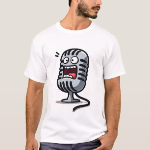 Podcast Logo Featuring Cartoon Microphone T-Shirt