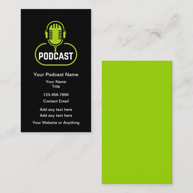 Podcast Marketing Promotional Business Cards  (Front/Back)