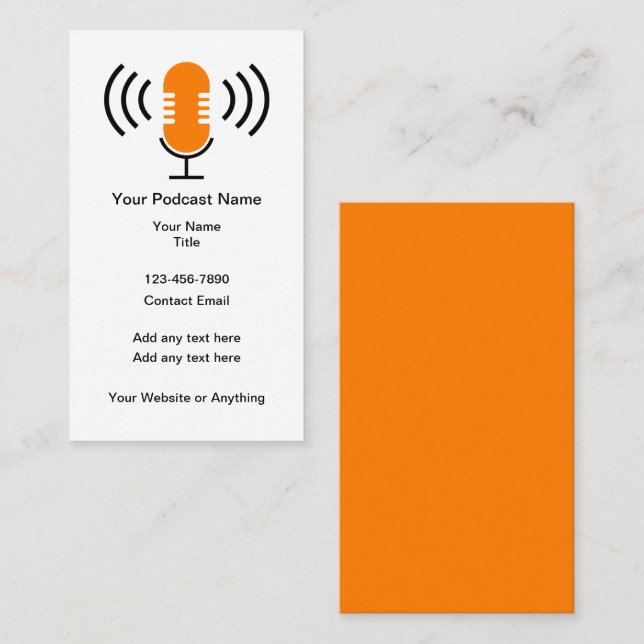 Podcast Marketing Promotional Business Cards  (Front/Back)