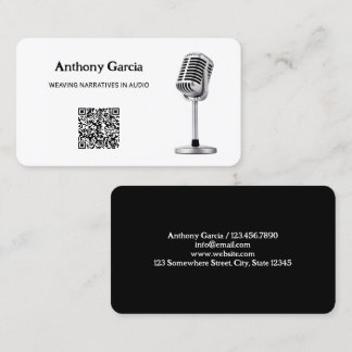 Podcast Microphone Podcaster QR Business Card