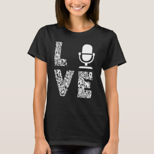 Podcasting Microphone Love Leopard Podcast Podcast T-Shirt