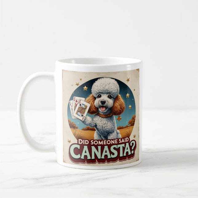 Poddle loves canasta game  coffee mug (Left)