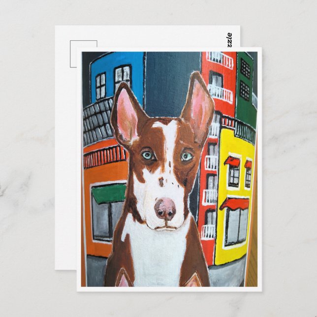 Podenco in Town Painting by Alfred Fox Postcard (Front/Back)