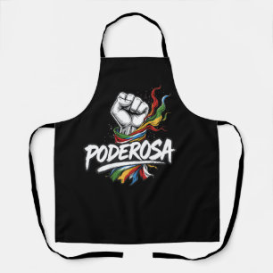  Poderosa – Empowering Latina Fist with Latin Flag Apron