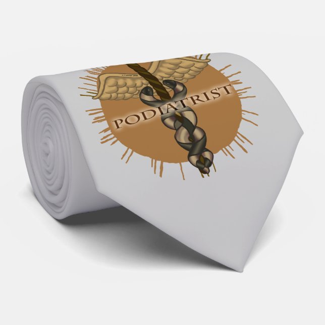 Podiatrist Caduceus Tie (Rolled)