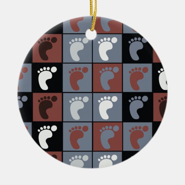 Podiatrist Feet Pattern Ceramic Ornament (Front)