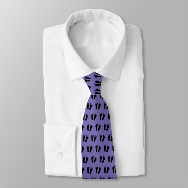 Podiatrist Feet Pattern Purple Tie (Tied)