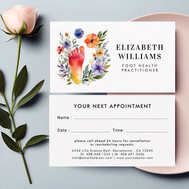 Podiatrist Foot Health Practitioner Modern Appointment Card (Creator Uploaded)